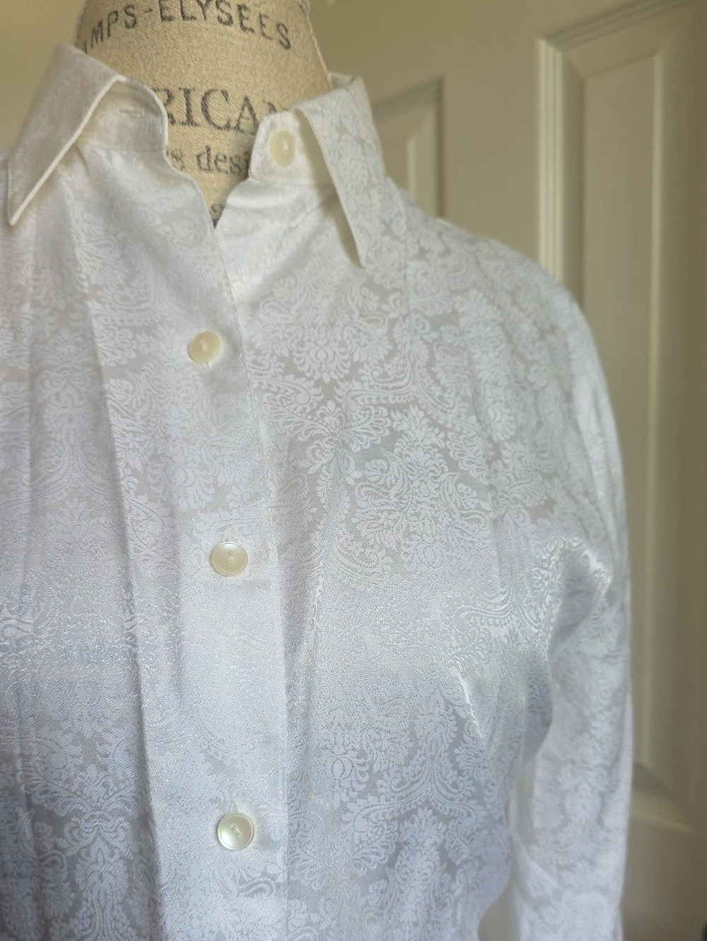 Foxcroft- Jacquard Button-Up Shirt